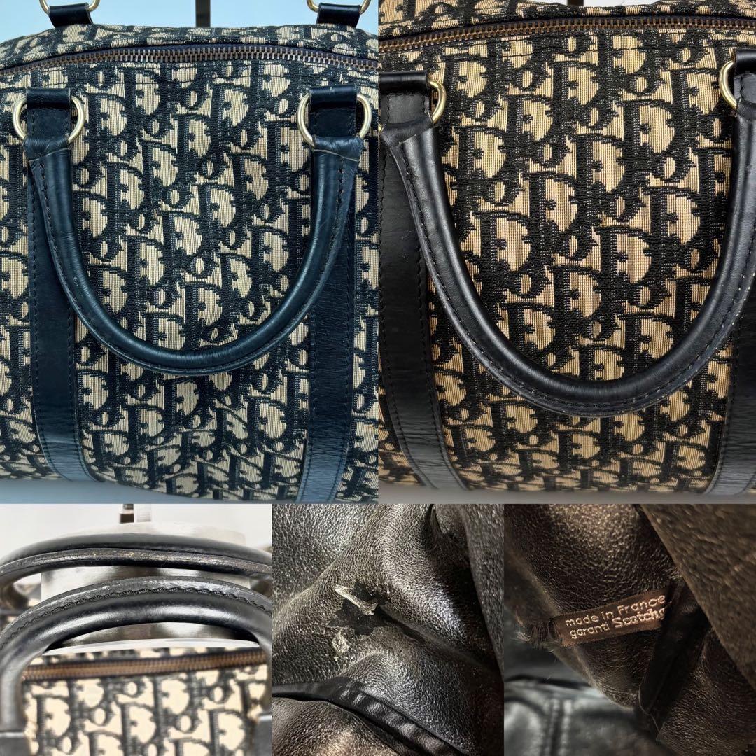 クリスチャンディオール ミニボストンバッグ トロッター ネイビー