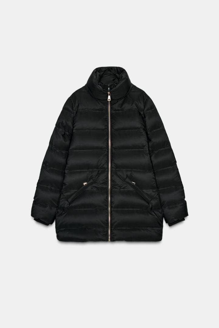 ZARA 撥水ウィンドブレーカーフード付きダウンジャケット S