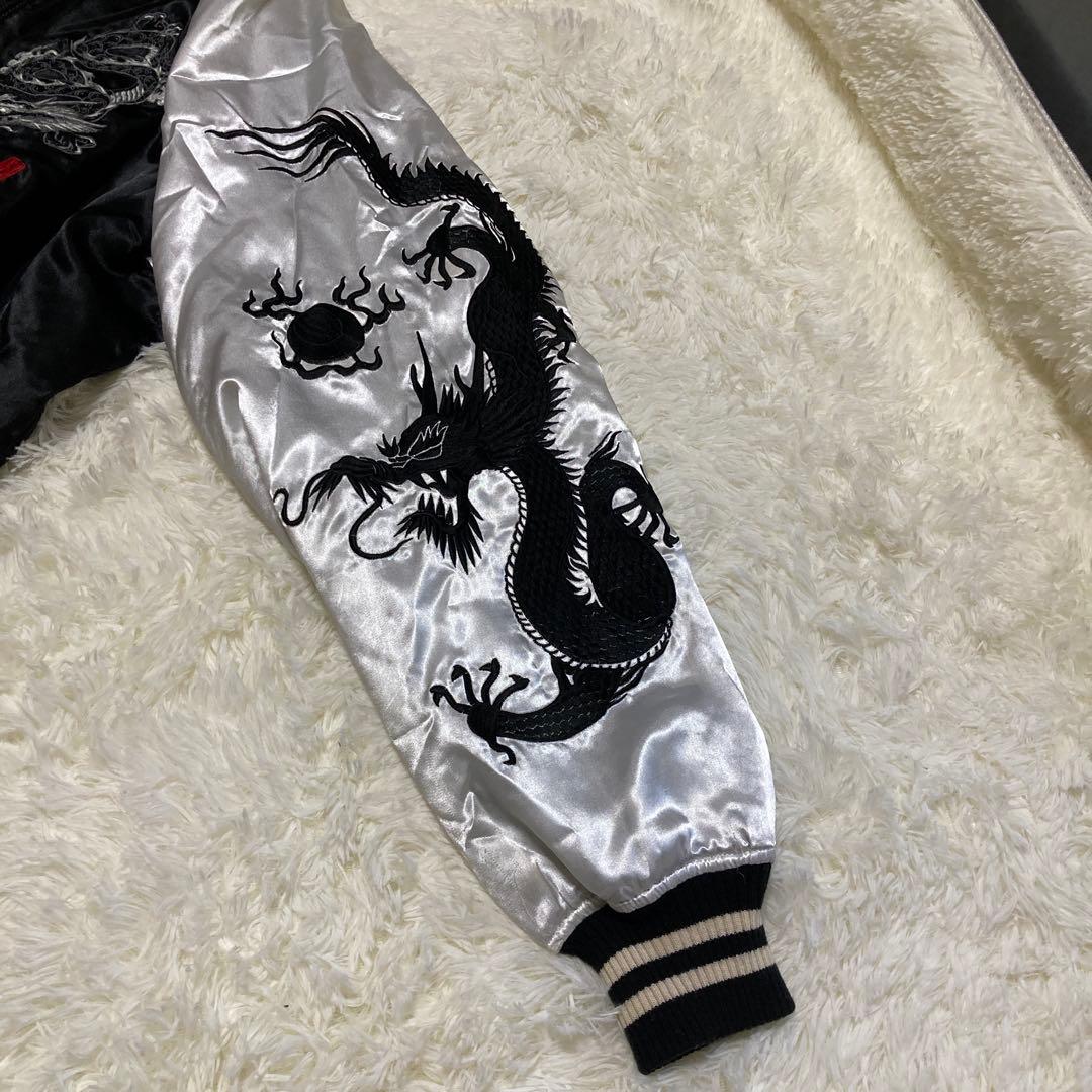 DOG TOWN ドラゴン刺繍 スカジャン X-LARGE ブラックドラゴン　L