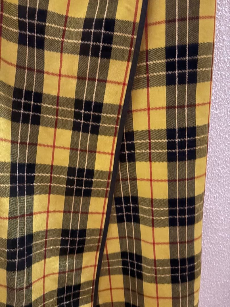 コムデギャルソン　タータンチェック　パンツ　イエロー