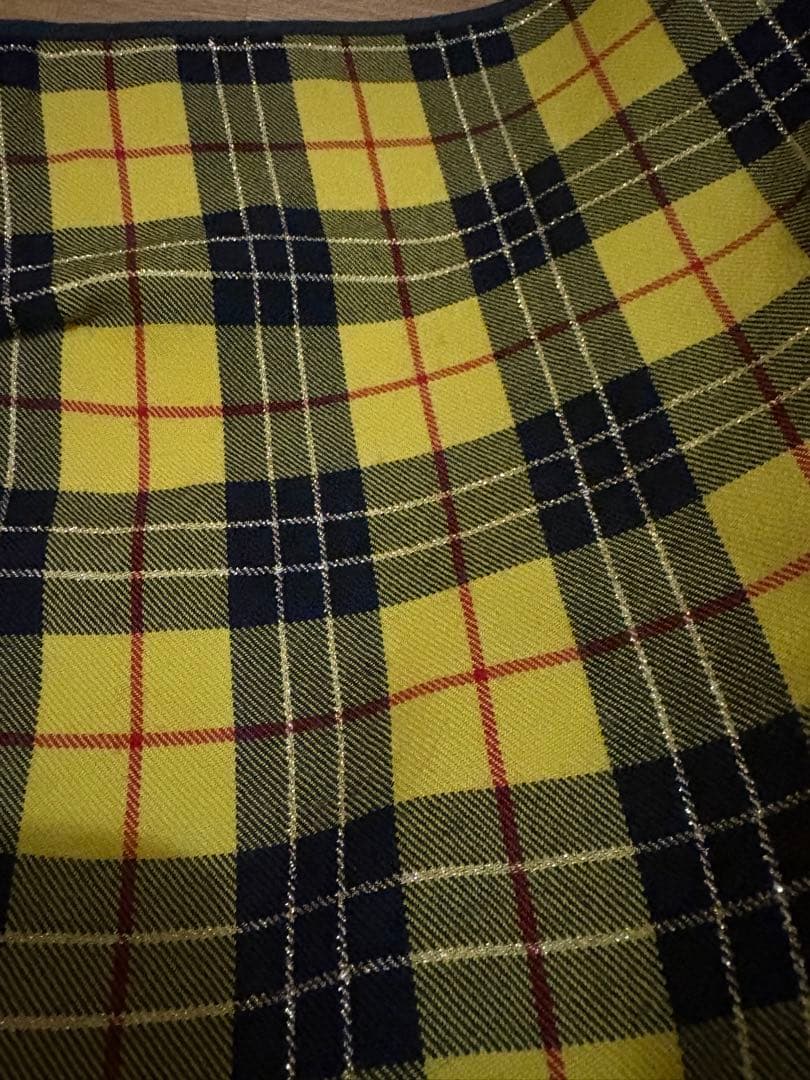 コムデギャルソン　タータンチェック　パンツ　イエロー
