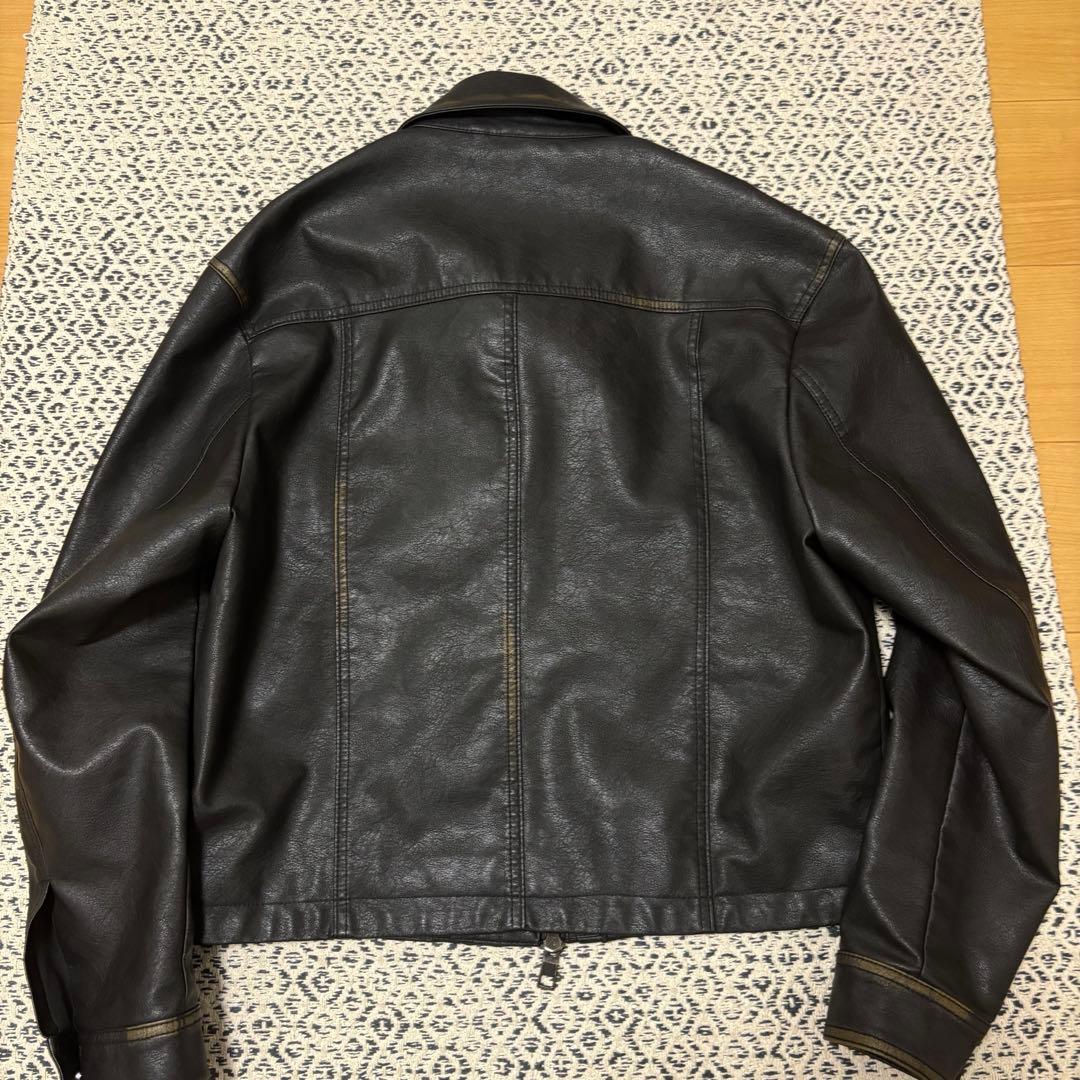 (美品)ZARA ヴィンテージエフェクト レザージャケット　M