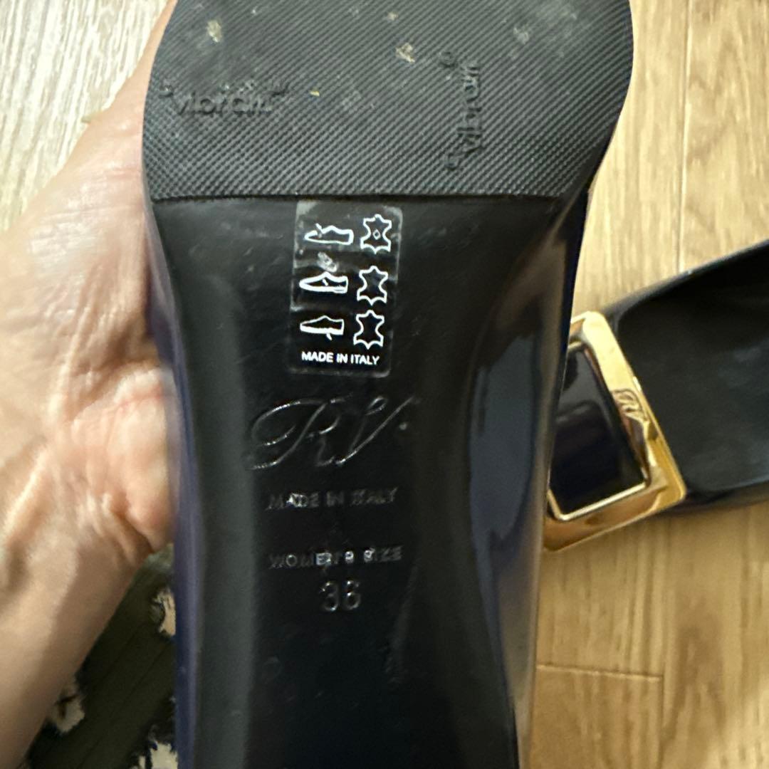 Roger Vivier ネイビー バックル ハイヒール 36