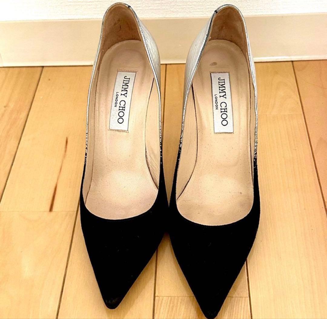 JIMMY CHOO ハイヒール　シルバーブラック