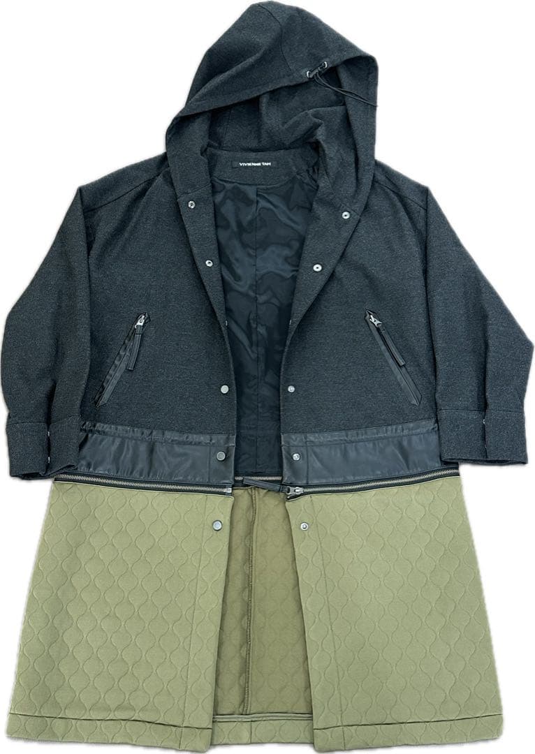 ヴィヴィアンタム コート 2WAY丈 フード 裾切替 ショート丈にも