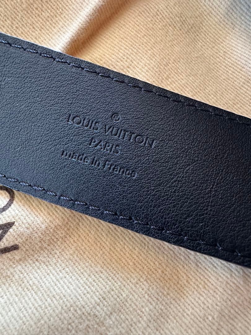 Louis Vuitton ブラック レザー ベルト ダミエ　最終値下げ中