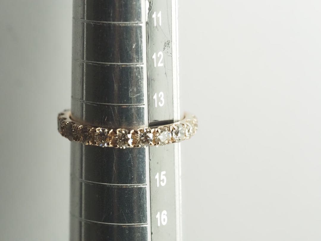 ◎1.00ct!! K18PG 天然ダイヤモンド 3/5エタニティリング　14号