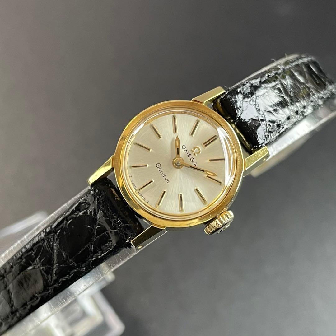 【美品 稼働品】オメガ ジュネーブ 腕時計 手巻き レディース ゴールド 正規品