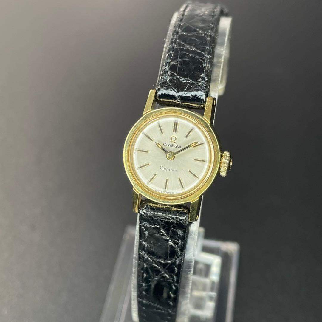 【美品 稼働品】オメガ ジュネーブ 腕時計 手巻き レディース ゴールド 正規品