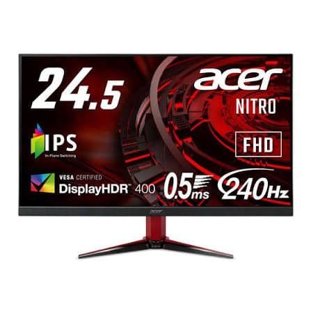 ディスプレイ・モニター本体 Acer Nitro 24.5 240Hz VG252QXbmiipx IPS