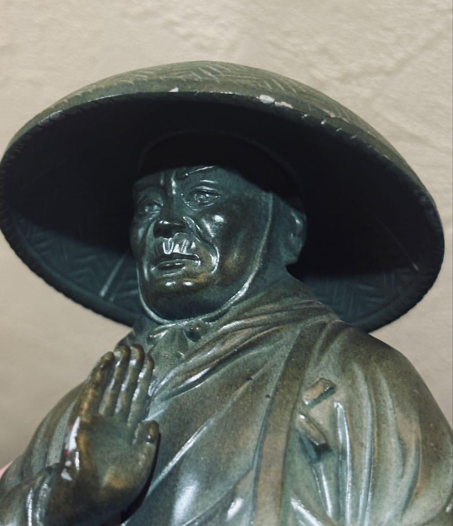 仏教美術　親鸞聖人像　古美術品　　金属製　置物　約25cm 浄土真宗　ブロンズ