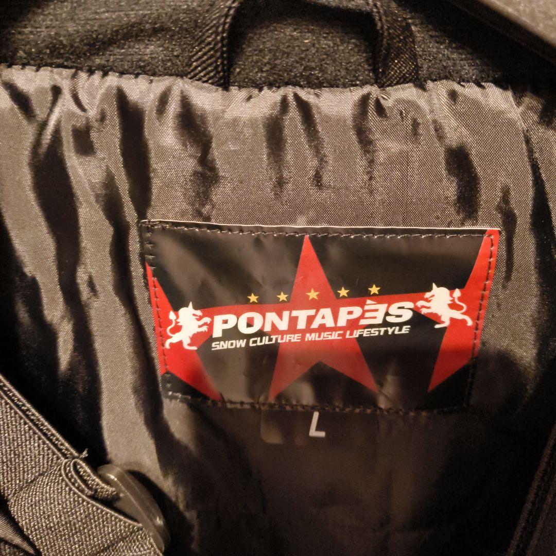 PONTAPES 防水フード付きジャケット Lサイズ ブラック