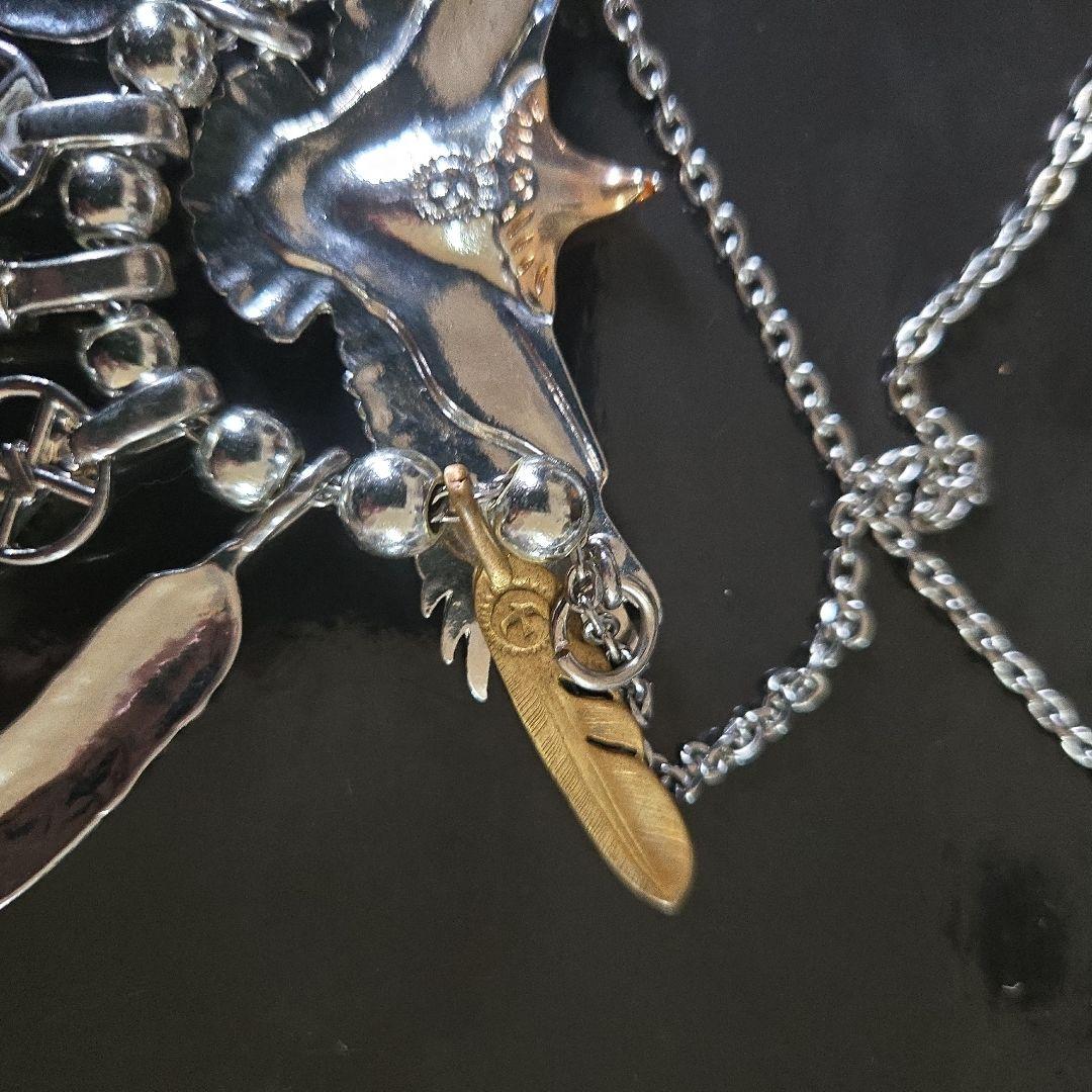 フェザーネックレス ヴィンテージ風 シルバー925 先金フェザー