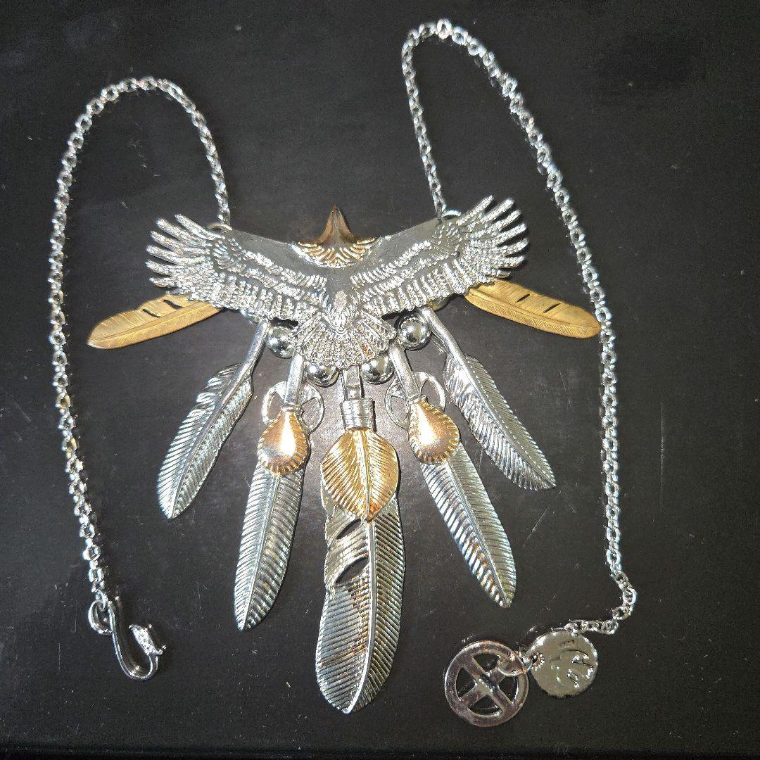 フェザーネックレス ヴィンテージ風 シルバー925 先金フェザー