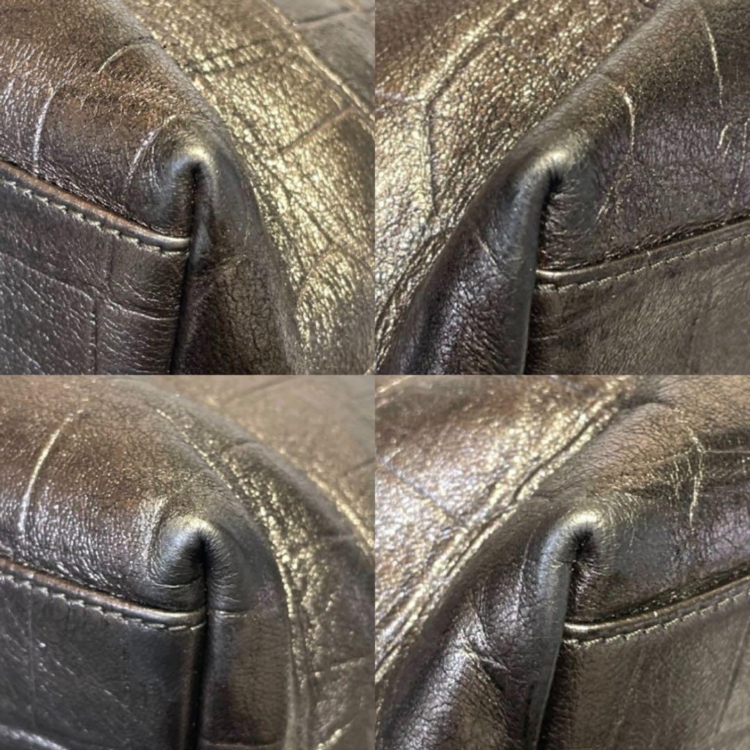 専用品JIMMY CHOO ピムリコ クロコ型 メタリックシルバー トートバッグ