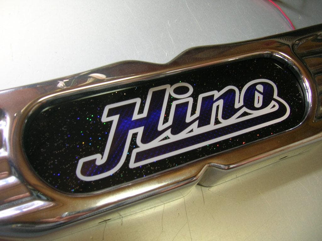 ◆日野バスマーク◆アンドン◆小判板◆Hino◆ラメ有◆デコトラ◆トラック野郎◆青