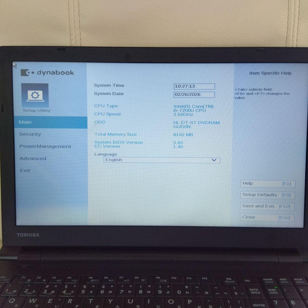 Toshiba ノートPC 15.6インチ