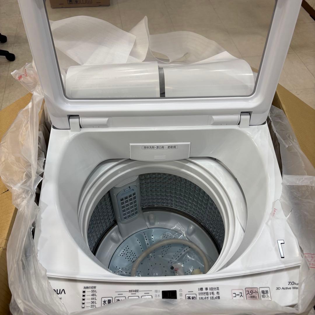 洗濯機 AQW-S7P 2023年製 新古品 メーカー再生品 分解洗浄済み