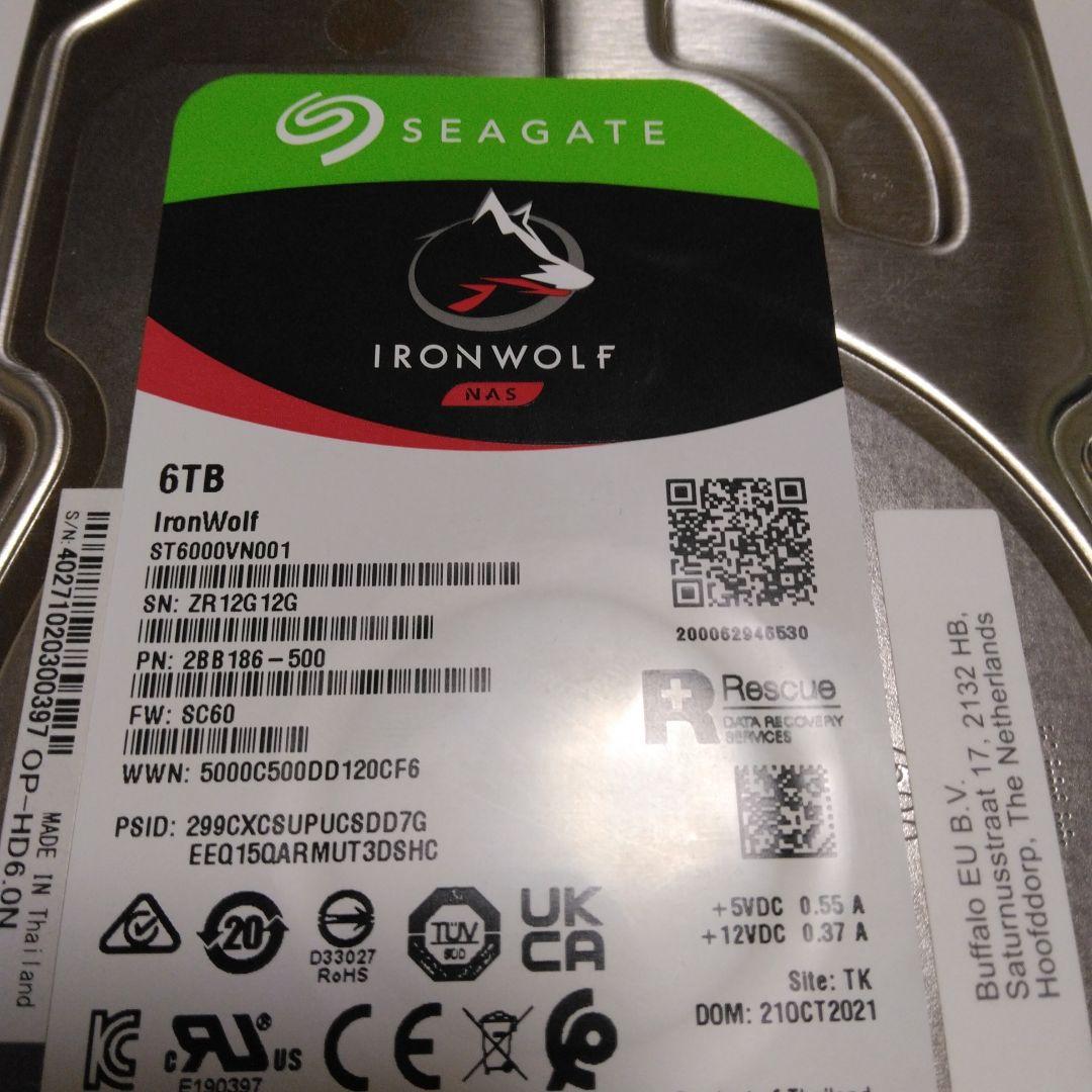 内蔵型ハードディスクドライブ Seagate IronWolf 6TB HDD