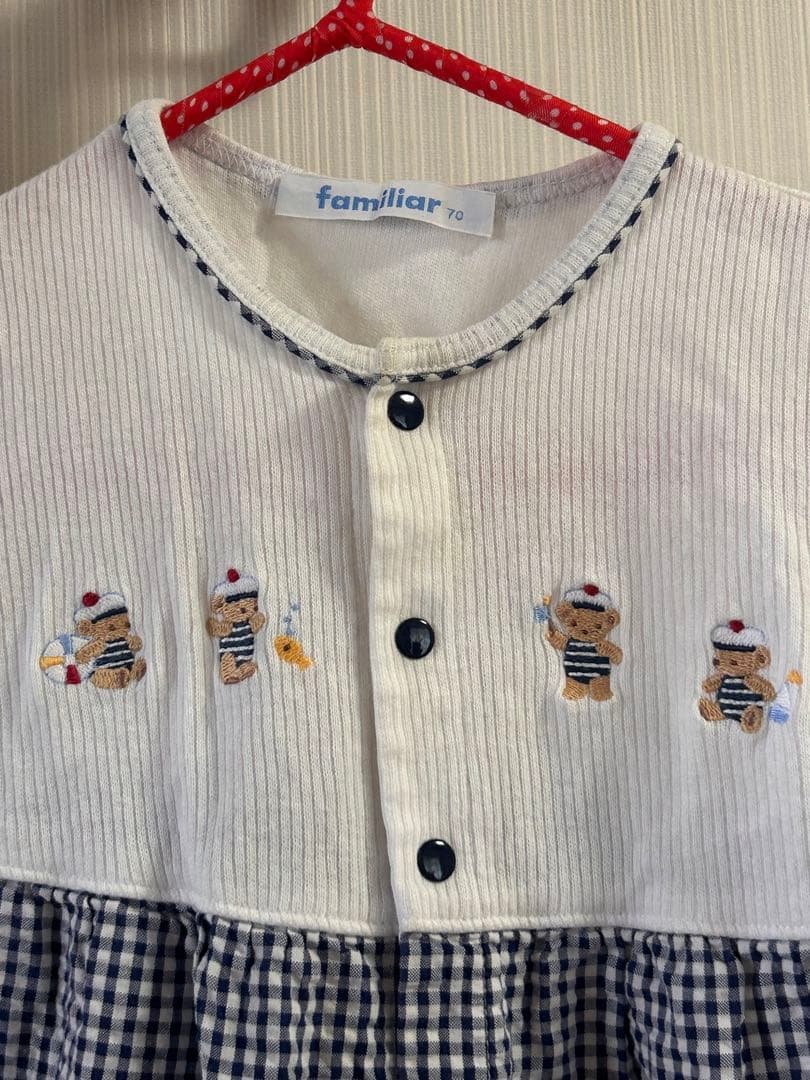 70cm familiar ファミリア　ロンパース　夏服　半袖