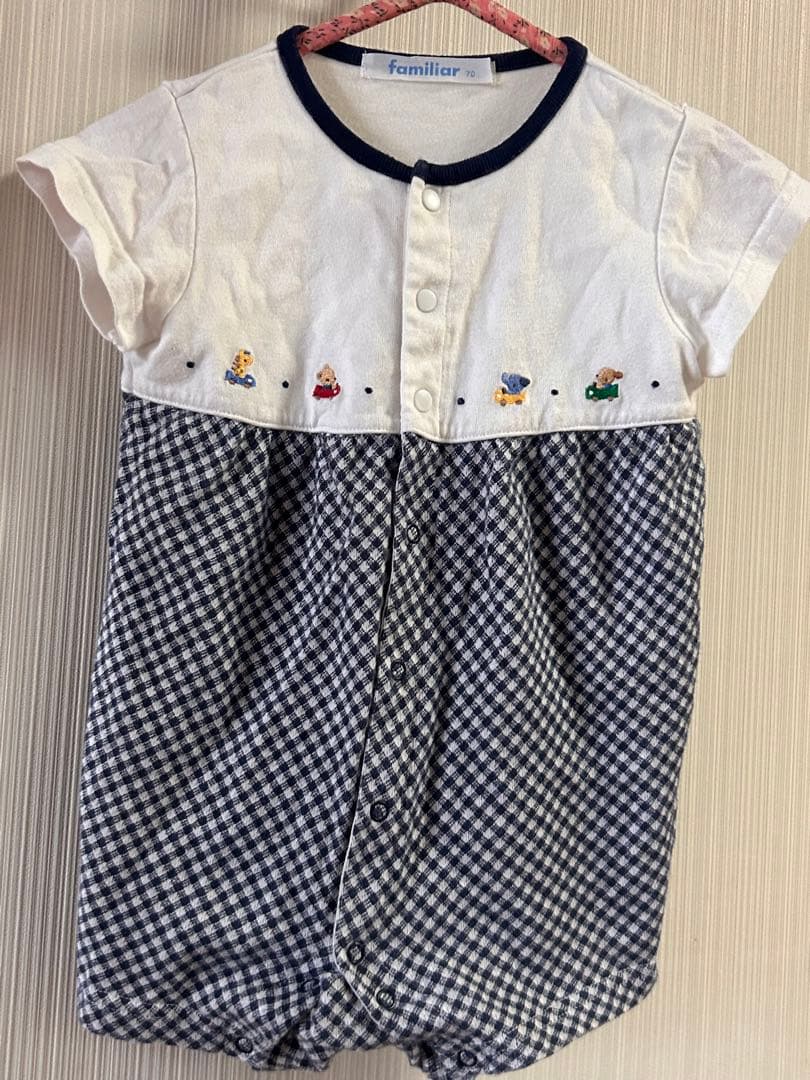 70cm familiar ファミリア　ロンパース　夏服　半袖