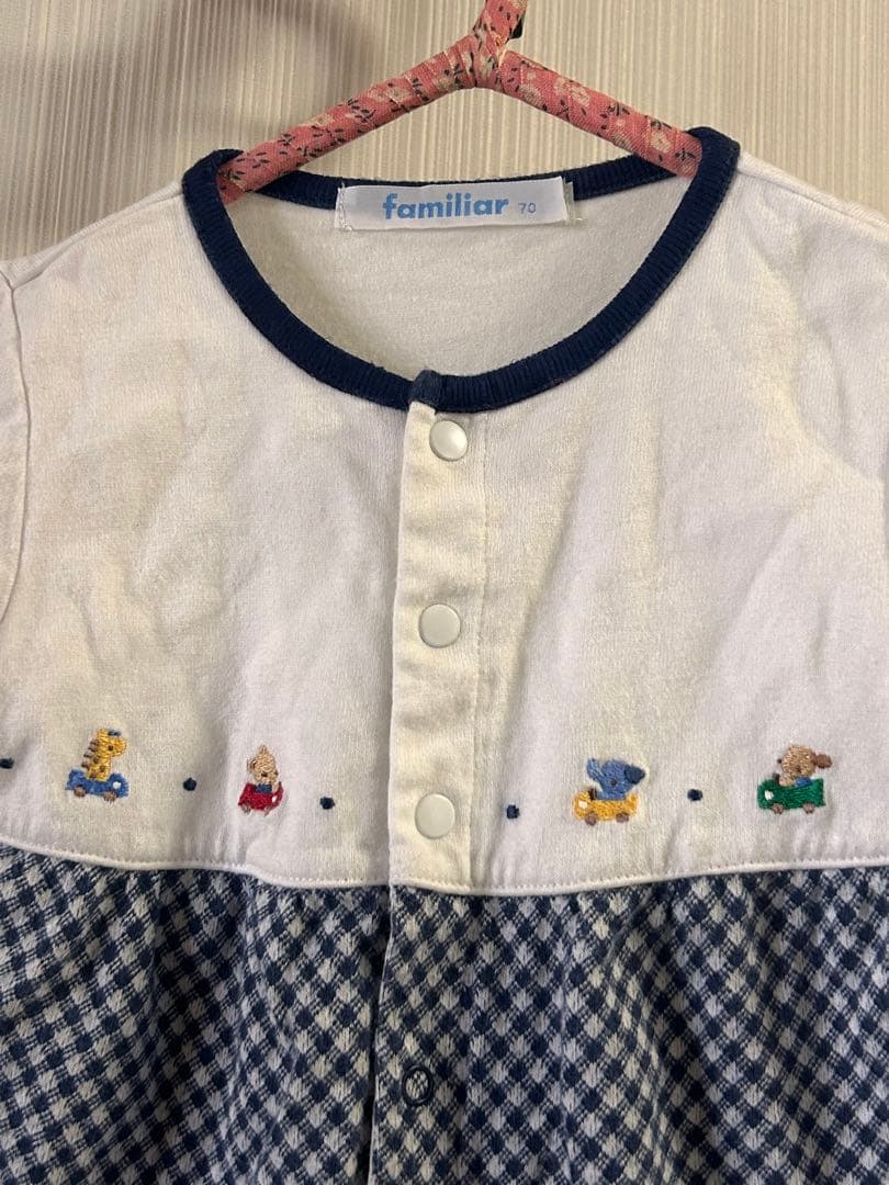 70cm familiar ファミリア　ロンパース　夏服　半袖