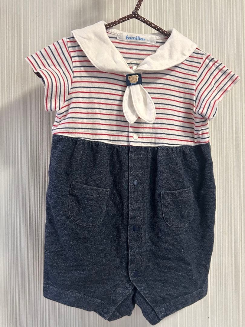 70cm familiar ファミリア　ロンパース　夏服　半袖
