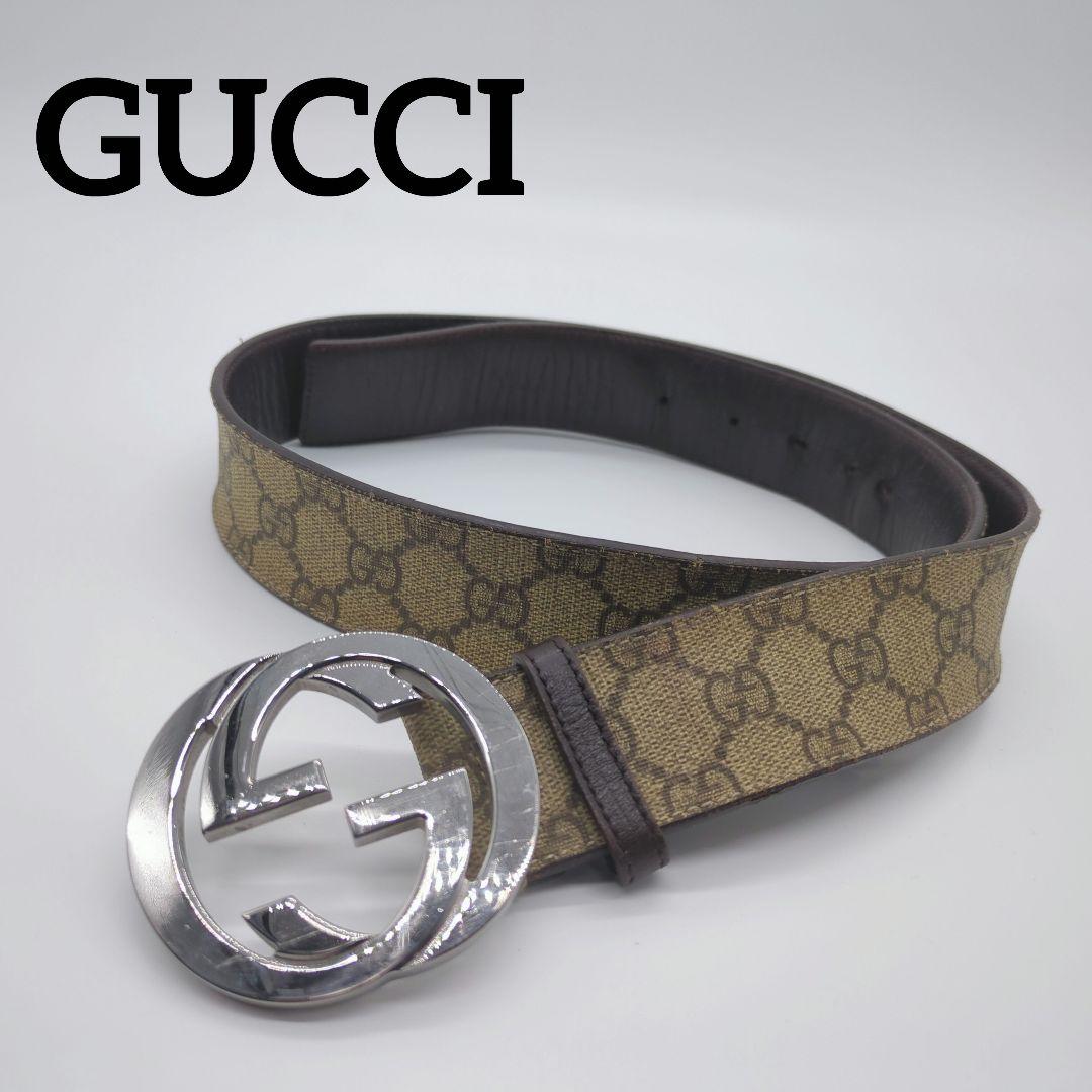 【人気モデル・良品】グッチ☆ベルト インターロッキング GG柄 スプリーム