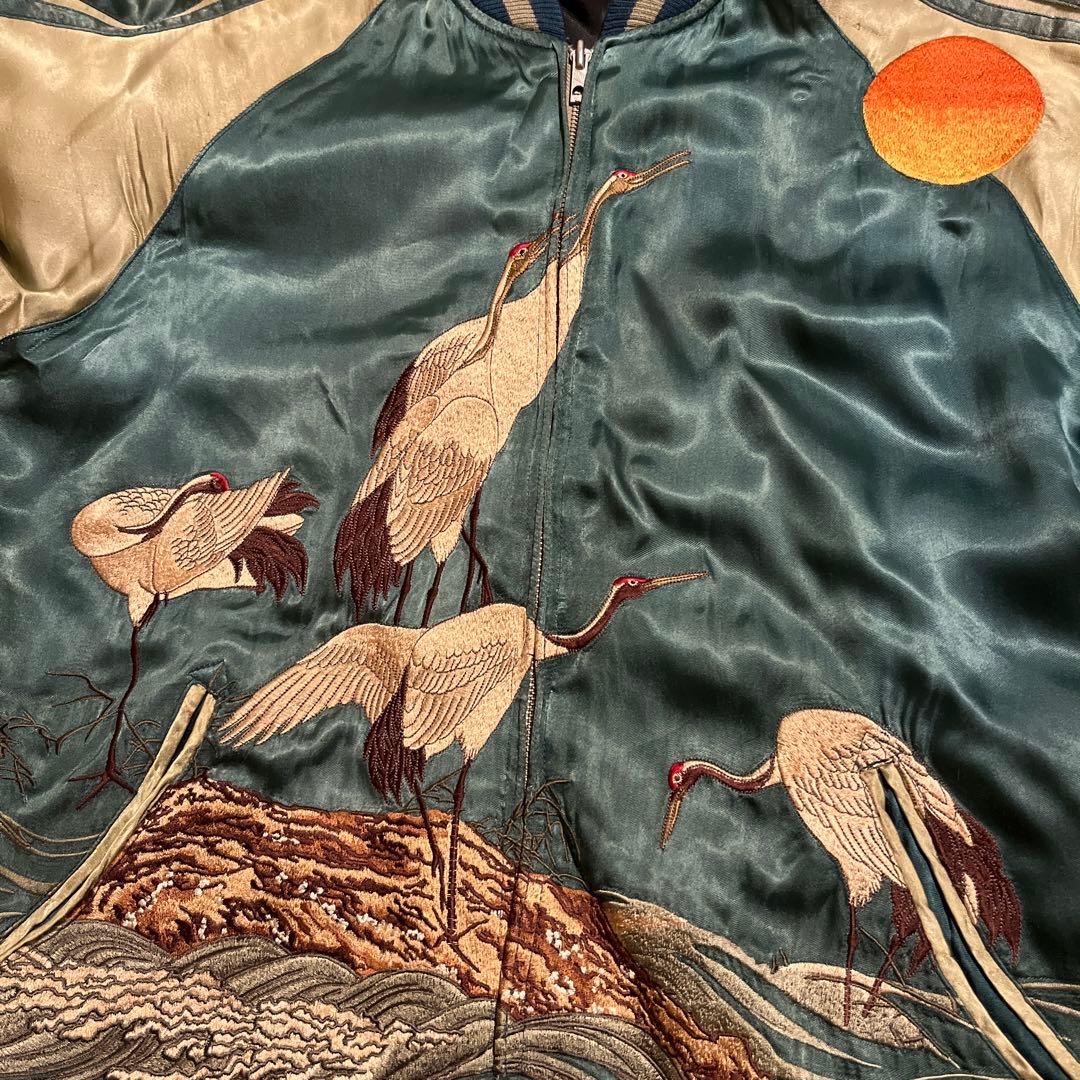 【最終値下/限定出品/希少】スカジャン｜鶴｜刺繍｜花旅楽団