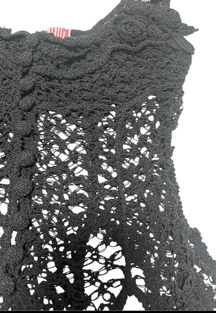 FETICO ブラック レース タンクトップ FTC252-0713