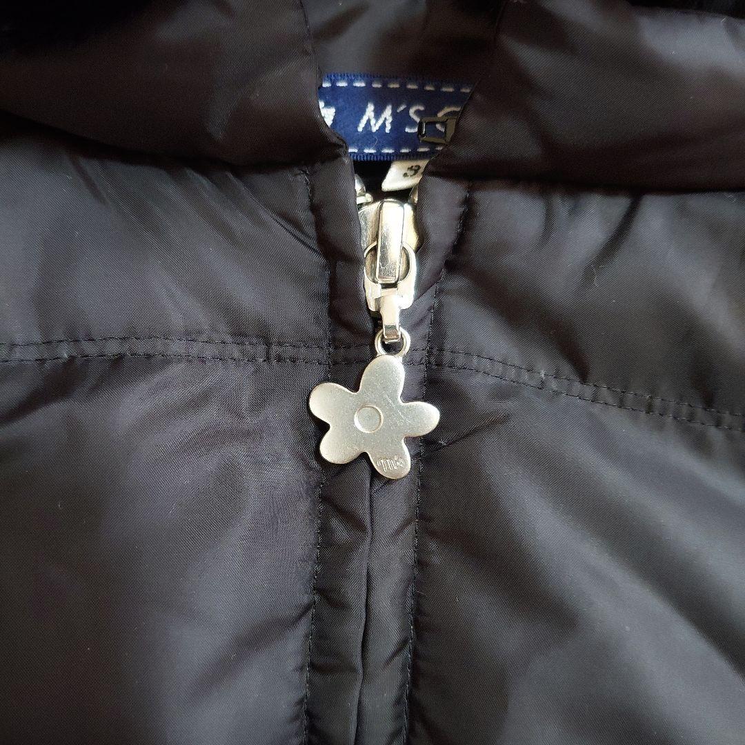 エムズグレイシー　ダウンベスト　フラワー刺繍 フーデット　ファー付き　ペプラム