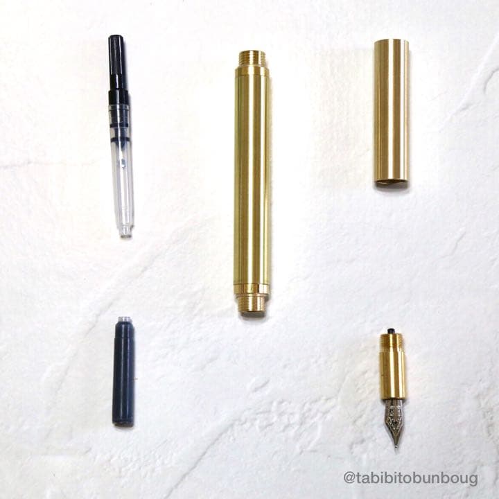 【オリジナル制作】真鍮無垢 キャップ式万年筆　ずっしり 重量感