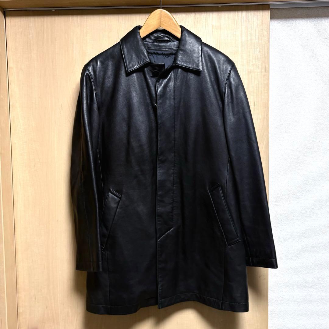ヒロ✨ユナイテッドアローズ　レザーステンカラーコート　羊革