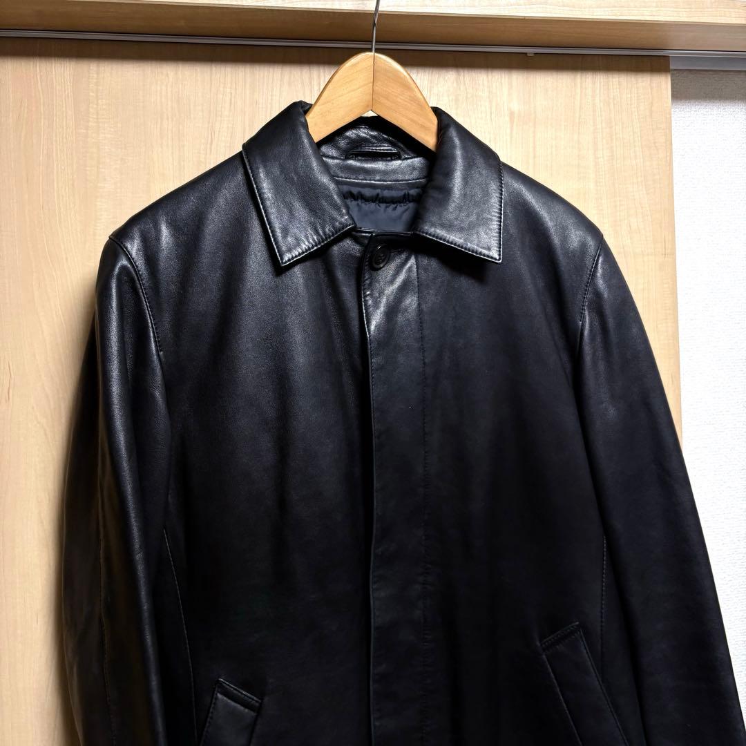 ヒロ✨ユナイテッドアローズ　レザーステンカラーコート　羊革