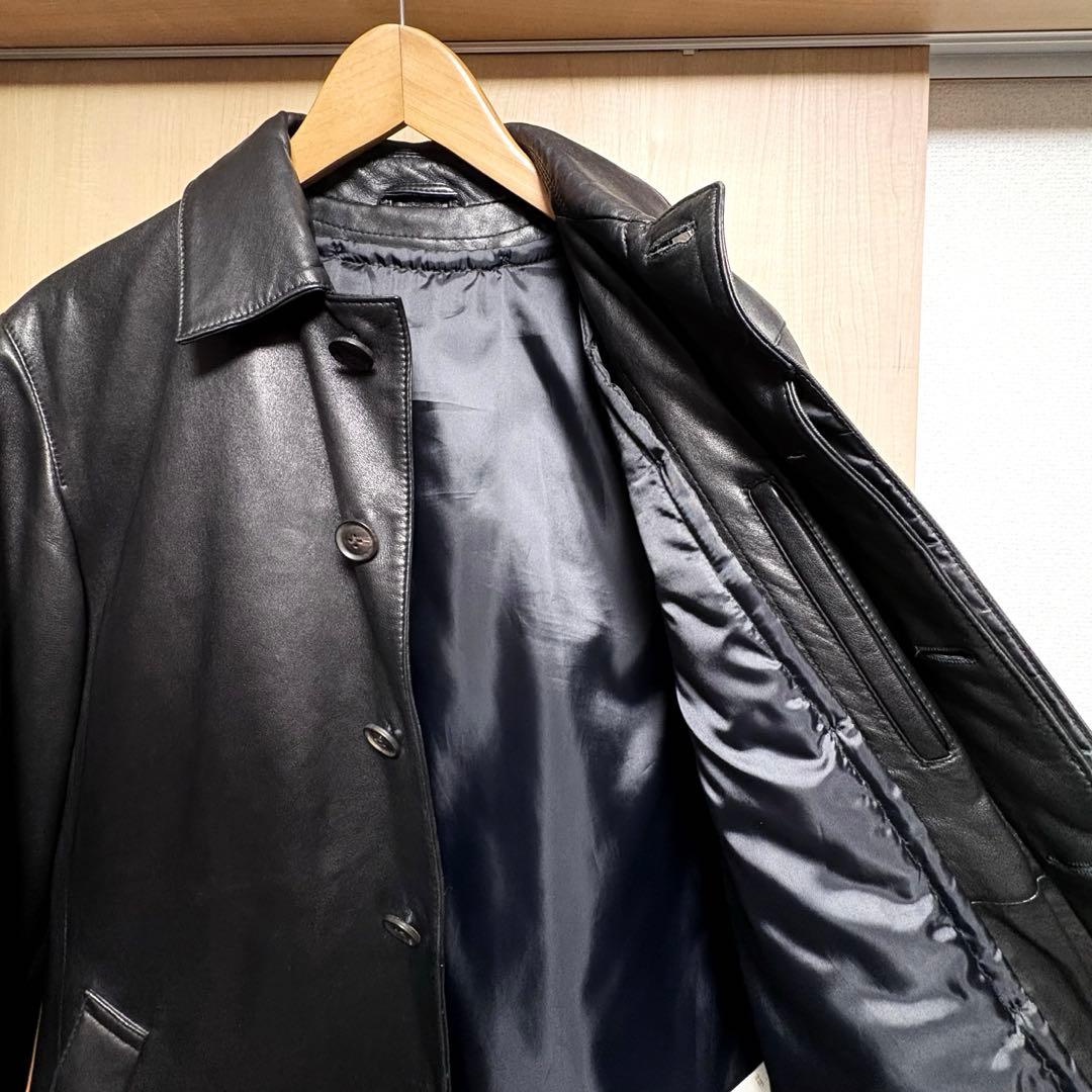 ヒロ✨ユナイテッドアローズ　レザーステンカラーコート　羊革