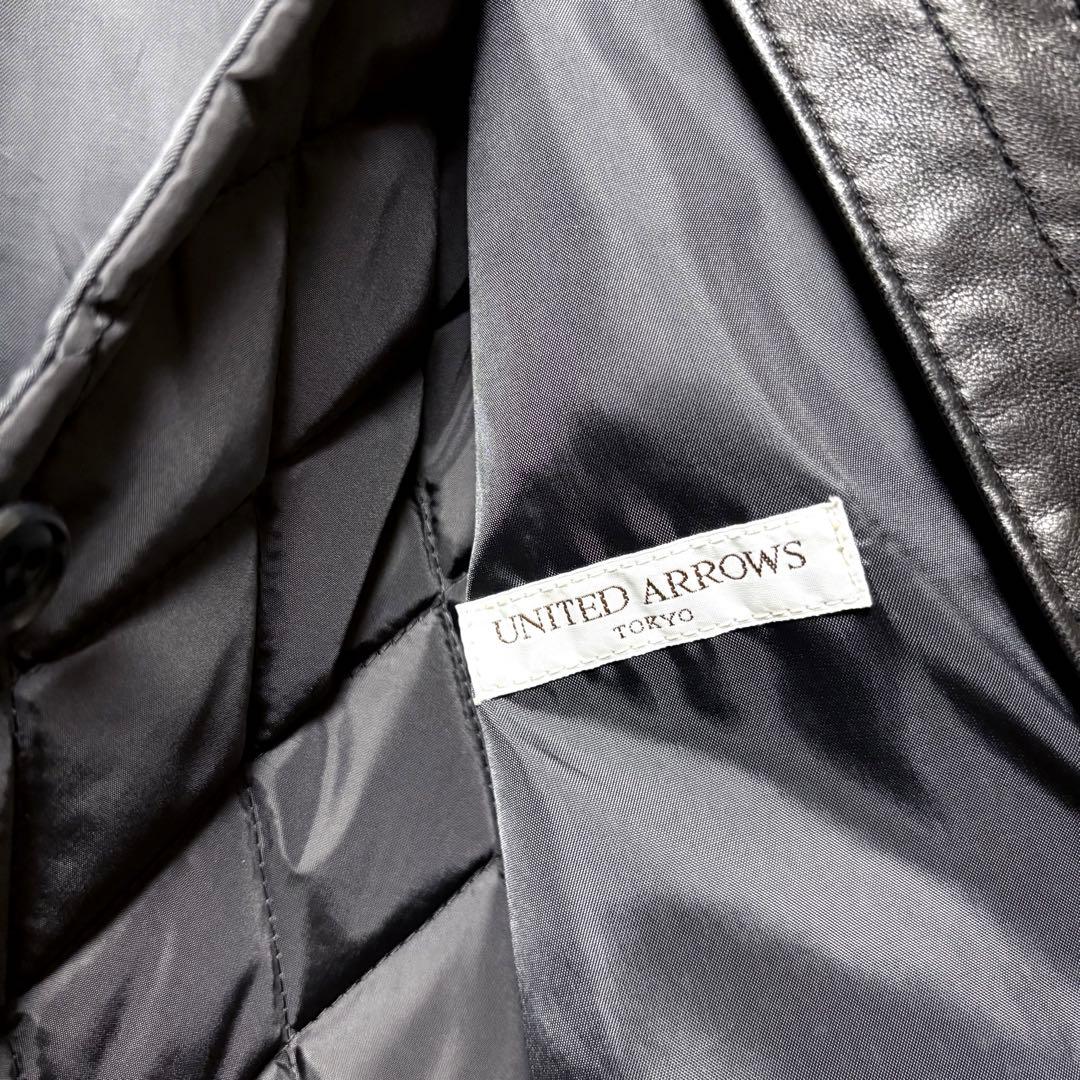 ヒロ✨ユナイテッドアローズ　レザーステンカラーコート　羊革