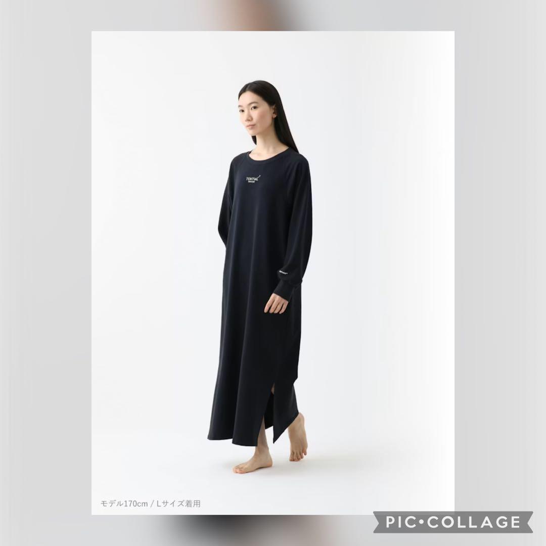 【新品未使用】BAKUNE スウェットワンピース パジャマ Mサイズ ネイビー