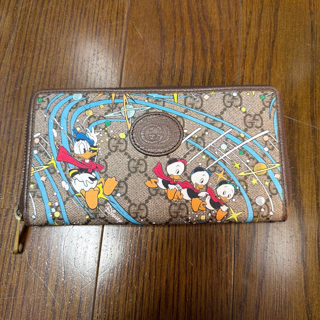 希少・限定 グッチ　長財布　ディズニーコラボ　ドナルド　GGスプリーム