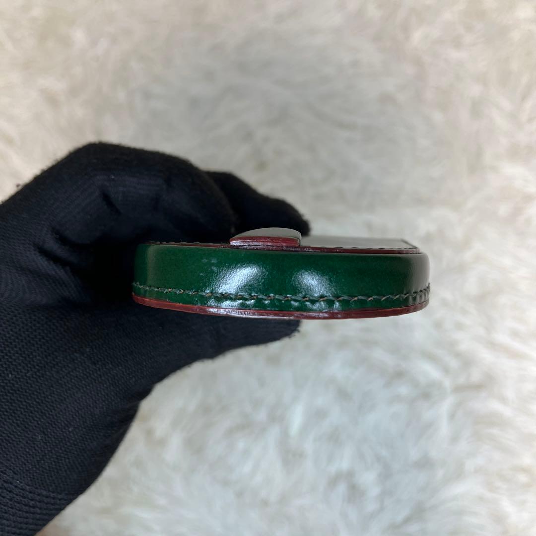 【美品】GANZO 馬蹄型ケース コードバン レザー グリーン