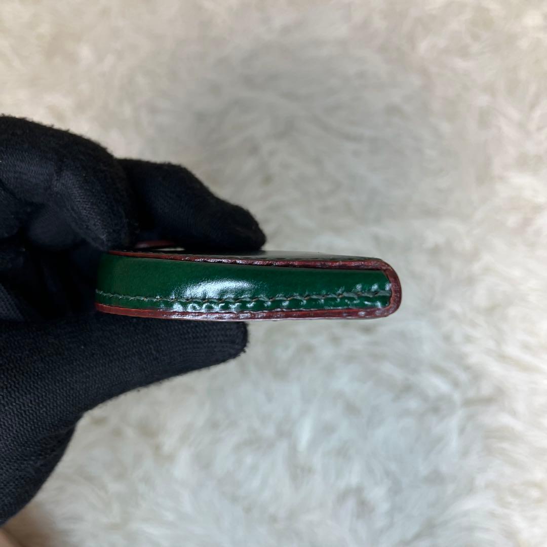 【美品】GANZO 馬蹄型ケース コードバン レザー グリーン