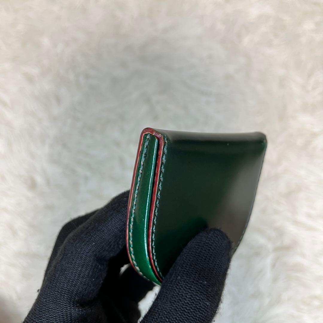 【美品】GANZO 馬蹄型ケース コードバン レザー グリーン