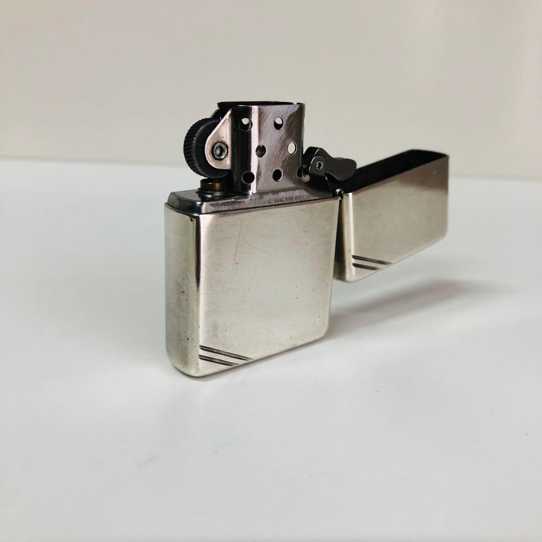 スターリングシルバーダイアゴナルラインフラットトップZIPPO