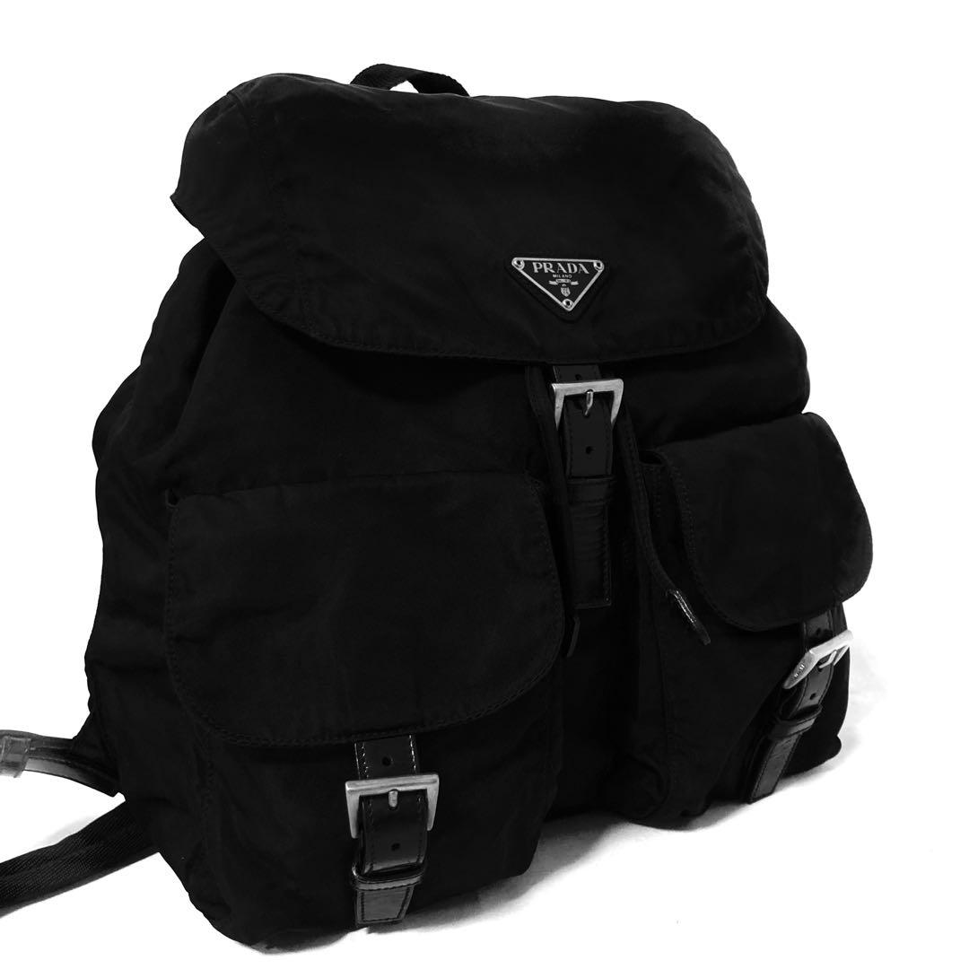 美品　PRADA プラダ　リュック　バックパック　ナイロン　黒　ブラック　A4