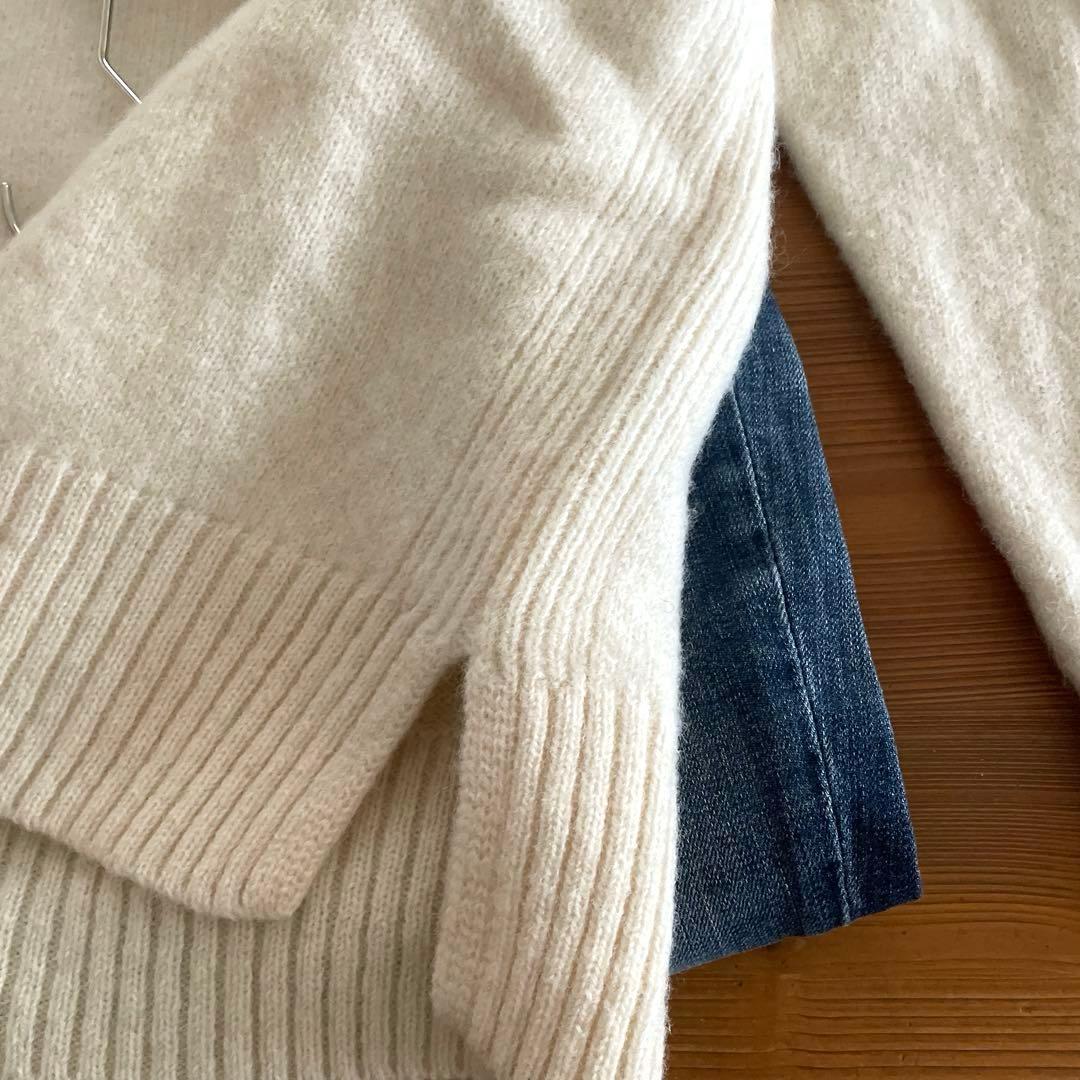 pritシェットランドウール5G天竺編み 2wayプルオーバーニット　アイボリー
