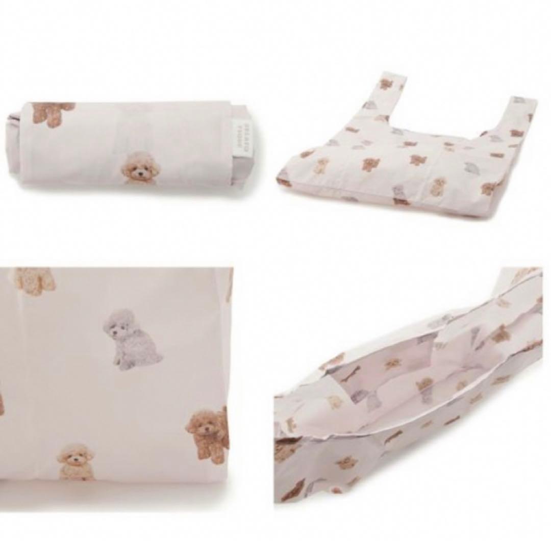 【まめ】ジェラートピケ❤︎トイプードルエコバッグ新品未開封 ポーチ×2新品