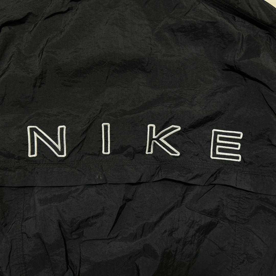 90s NIKE ナイキ ナイロンジャケット トラックジャケット 黒 M 銀タグ