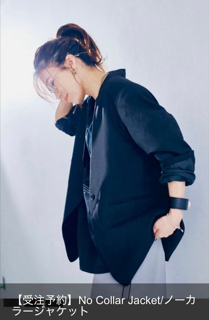 ノーカラージャケットとサイドラインパンツ40 セットアップ