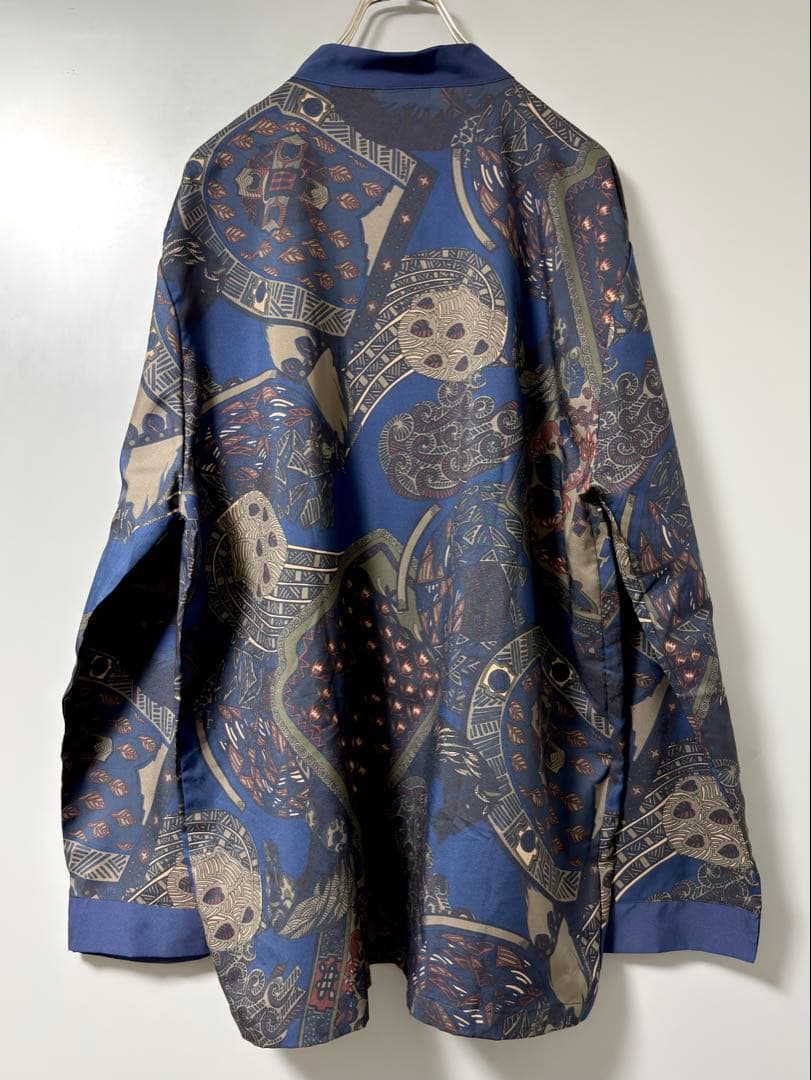 90sヴィンテージ 総柄シャツ 抽象柄 アートプリント 馬柄 イタリア製 古着