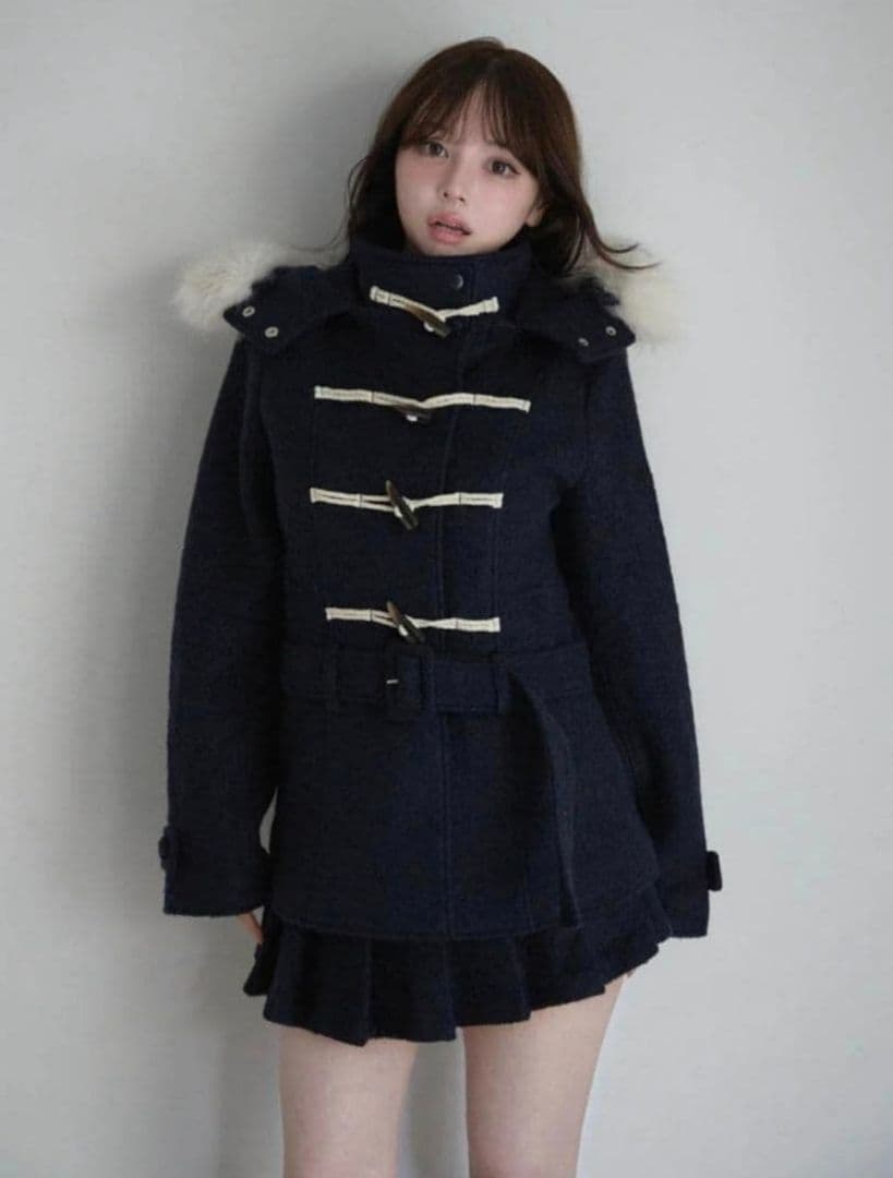ジャケット・アウター Nicole fur belt jacket NAVY