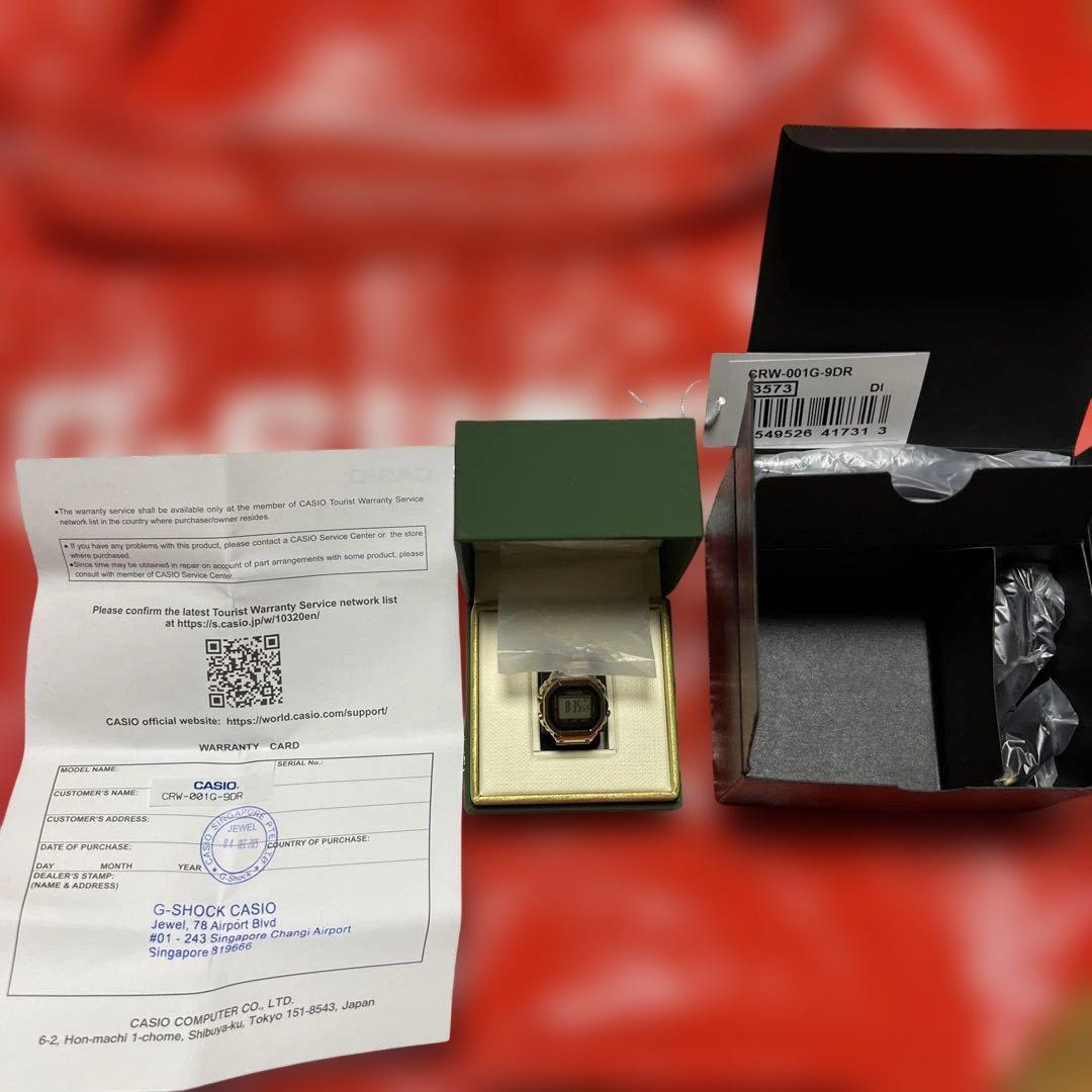新品　CASIO CRW-001G デジタル腕時計　GOLD 非売品　バック